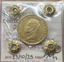 REGNO di SARDEGNA CARLO FELICE 20 lire 1827 TORINO MARENGO ORO sigillata BB/SPL