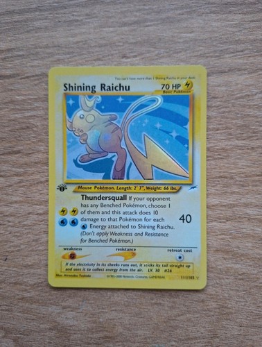 Carta pokémon shining raichu - carta,