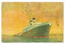 NAVI (295) - Transatlantico AUGUSTUS Navigazione Generale Italiana  - Fp/Vg 1928