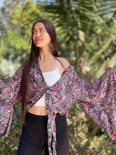 Beautiful boho top wide - 70's,