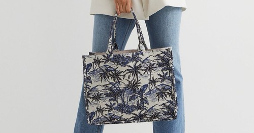Borsa tote con stampa jacquard