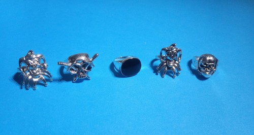 Lotto anelli metallo gothic - lotto,