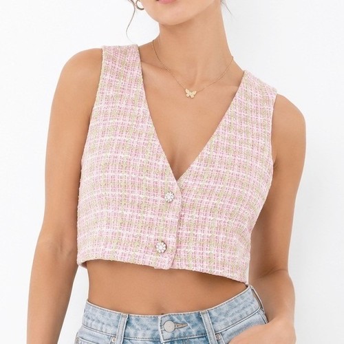 Zara canotta tweed crop - , top