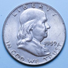 AMERICA 1/2 DOLLARO 1959 D FRANKLIN qFDC ARGENTO SILVER COIN NUMISMATICA