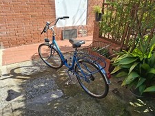 bicicletta pieghevole diametro 24 con cestino posteriore