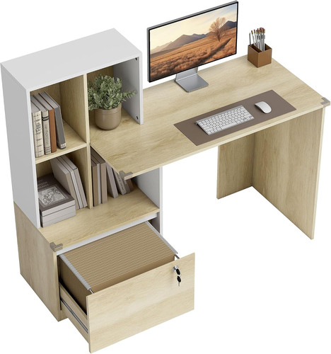 Scrivania con libreria - con,
