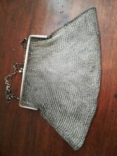 Borsa borsetta ballo fine 800 Portamonete epoca argento chainmail purse bag ring