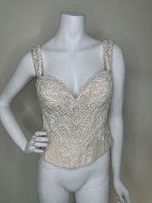 CORSETTO DA SPOSA DONNA MARTINA LIANA AVORIO PERLE PERLINE TAGLIA 12