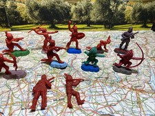 Lotto 10 Soldatini ( Indiani) Scala 54 MM Marca APS Made In Italy Anni 70