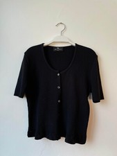 Cardigan corto Etro Donna 42 Nero Cotone Maniche corte Pre Owned