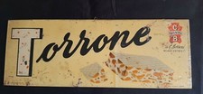 👉 C.B. TORRONE TRINACRIA ☆ INSEGNA PUBBLICITARIA in LATTA LITOGRAFATA '50/'60 