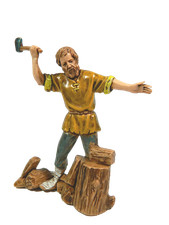 Pastore Taglialegna Landi Moranduzzo Cm10 Spaccalegna Pastori Presepe