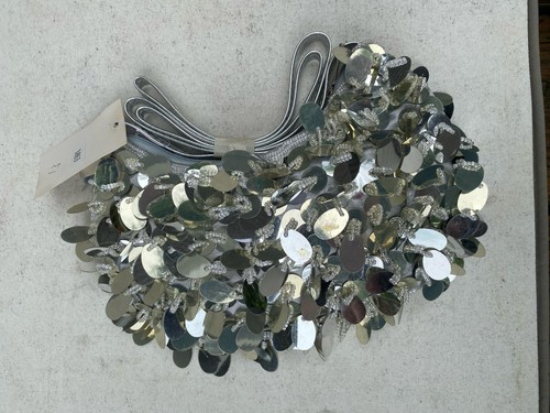 Pochette paillettes argento