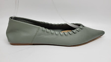 Zara ballerine scarpe basse donna 5,5/6 EU 36 verde pelle morbida a punta