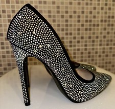 Scarpe Décolleté Nere Strass 40 Brillantini Usate