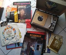 Lotto 20 Dischi 45 33 Giri + Giradischi Philips Vintage INTRA-M2 Lugano 33 45 78