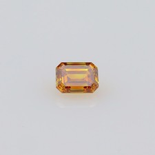 IGI DIAMANTE ARANCIONE NATURALE TAGLIO SMERALDO 0.58 CT VS2 CERTIFICATO IGI