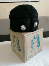 PARRUCCA capelli neri in rayon 'carnevale' anni '60 scatola originale