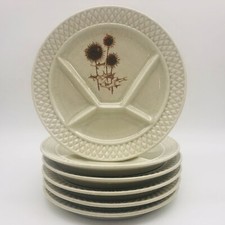 6 Assiettes à fondue Bourguignonne estampillées « Sarreguemines »