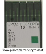 AGHI PER MACCHINA CUCIRE INDUSTRIALE 134/134R-CONF.10 AGHI ORIGINAL GROZ-BECKERT
