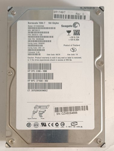 Dell 7j597 160 gb - hd,