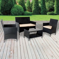 4 Seater Rattan Furniture Garden Patio Outdoor Lounge Set Sofa Coffee Table