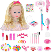 Testa Bambola Da Truccare E Pettinare, Pettinare, 59 Pezzi Bambola Parrucchiere 