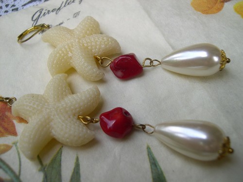 Orecchini stelle marine perle
