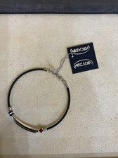 Arcadia Bracciale in argento Rigido Funetta Metallo Zirconi Bandiera BR211 UOMO