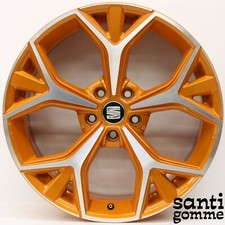 4 CERCHI IN LEGA SEAT ATECA 19 " ORIGINALI 575071499 041 ARANCIONE DIAMANTATO