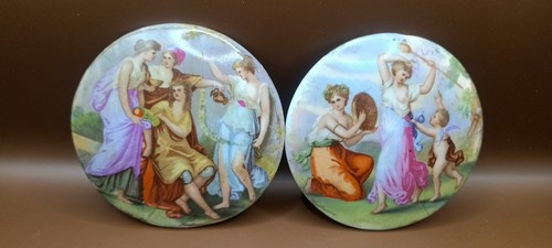 Pair porcelain plaques after - pair,