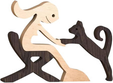 Statua Di Famiglia in Legno, Statua in Legno Fatta a Mano, Scultura in Legno Int