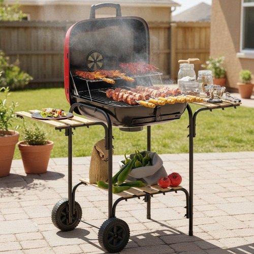 Barbecue carbone grill - barbecue, a