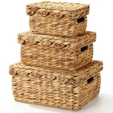 Set of 3 Wicker Storage