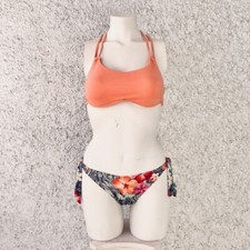 YAMAMAY BIKINI BRASILIANA TOP INTRECCIATO ARANCIONE LUXURY FLOREALE TROPICALE