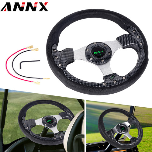 Black golf cart steering - black,