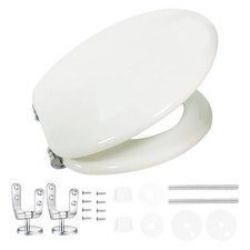 HM - Sedile WC Universale in Legno MDF Ultraresistente, 3.4kg - Tavoletta WC Bia