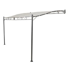 Gazebo Pergola Addossato 3,5x2,5 m Metallo Antracite Telo Ecrù