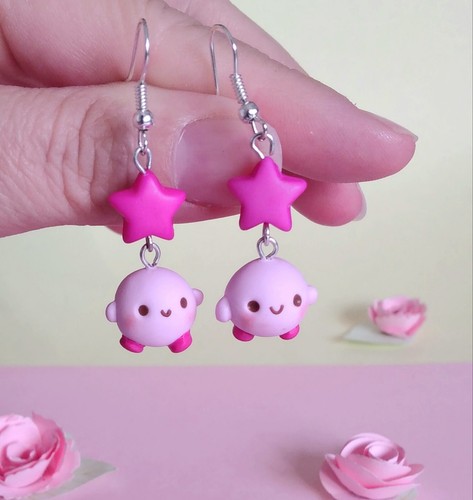 Orecchini kirby fimo - orecchini,