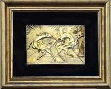 Bassorilievo in argento 925 %, Aligi Sassu, XX secolo, dim. 40,5x28 cm