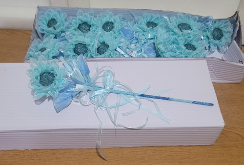 Scatola 12pz fiori azzurri - scatola,