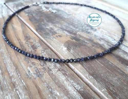 Collana fine pietra goldstone
