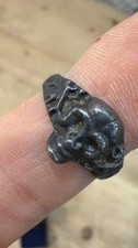 Memento Mori_Importante anello d'argento fine '800 austro-ungarico con teschio