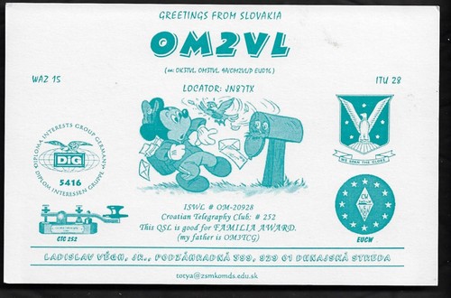 Qsl card om2vl laci - qsl, card"om2vl,laci,micky