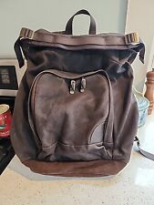 Zaino Overland Equipment in cotone cerato e pelle marrone cioccolato