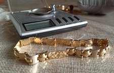 ORO Bracciale Uomo Oro Giallo Pieno 18kt 18.27 gr Lavorazione Italiana 21 Cm