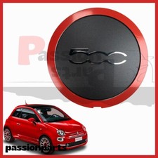 KIT 4 COPPETTE COPPE COPRIMOZZO FREGIO FIAT 500 DAL 2007 3P BORDO ROSSO