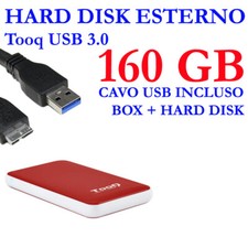 HDD HARD DISK ESTERNO 160GB 2,5" USB 3.0 2528R VIDEO MUSICA FOTO ROSSO