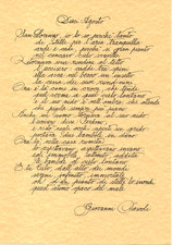 MANOSCRITTO Poesia - Dieci Agosto - Giovanni Pascoli - Calligrafia- Formato A4