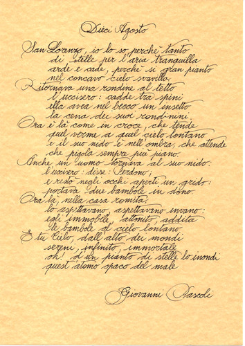 Manoscritto poesia dieci - -,